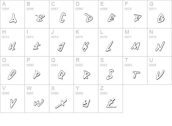 Fantom 3D Italic uppercase A-Z preview