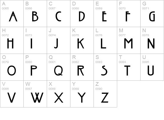 Fanzee Normal uppercase A-Z preview