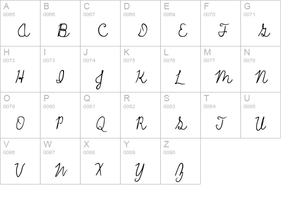 Farewell uppercase A-Z preview