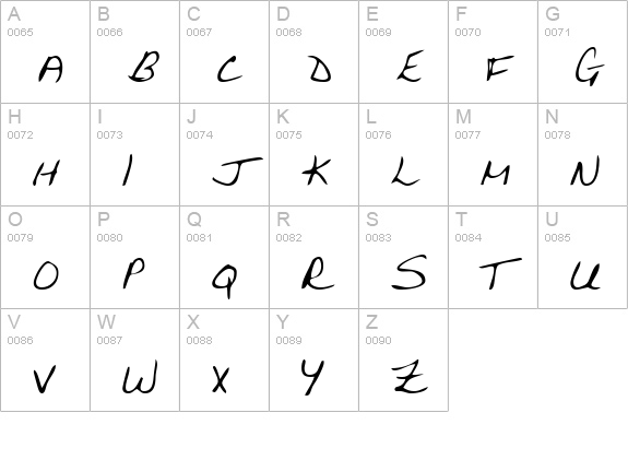 FarinasHand Regular uppercase A-Z preview