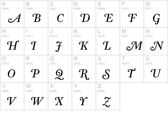 FarnhamDisplay-RegItalSwashAlt uppercase A-Z preview