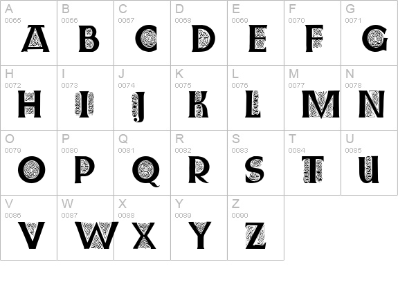 Farnoe Initials uppercase A-Z preview