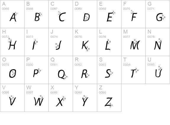 Fart Bubble uppercase A-Z preview