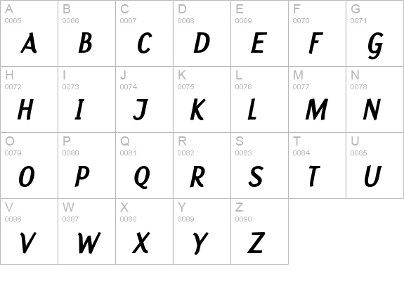 Fasciani-Senza-ExtraBoldItalic uppercase A-Z preview