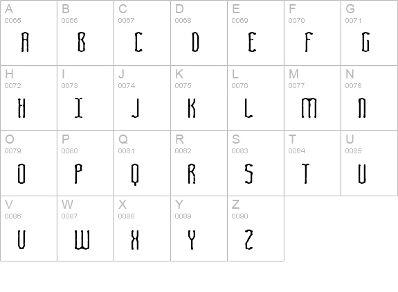 Fascii Smudge BRK uppercase A-Z preview