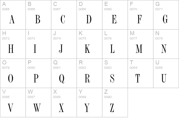 Fashion Compressed Std uppercase A-Z preview