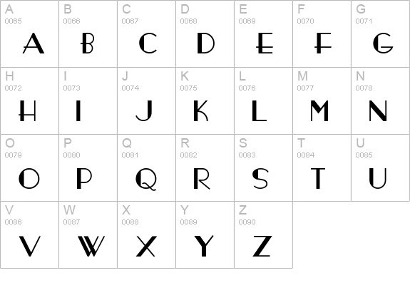 FashionVictim uppercase A-Z preview