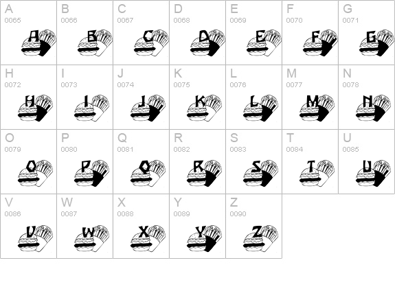 Fast Food uppercase A-Z preview