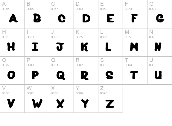 Fat uppercase A-Z preview