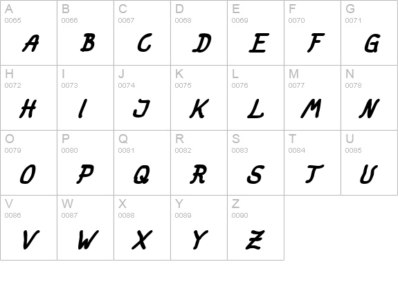 fat marker Italic uppercase A-Z preview