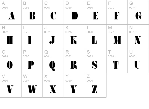 Fat Regular uppercase A-Z preview