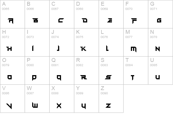 Fatality's Edge Regular uppercase A-Z preview
