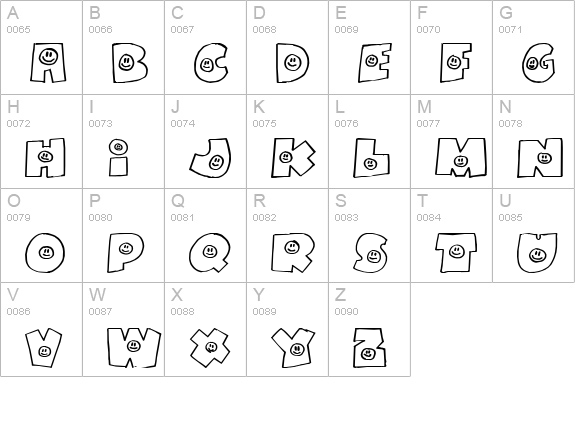 FatBoySmiles uppercase A-Z preview