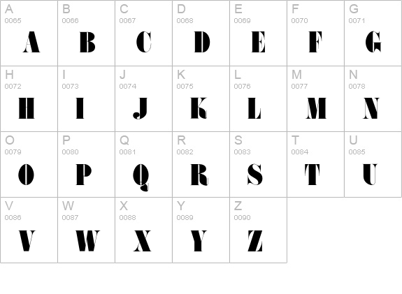 FatFace uppercase A-Z preview
