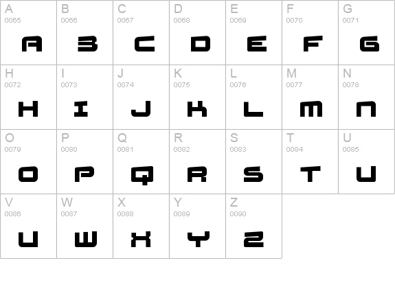 FatsansRotated uppercase A-Z preview