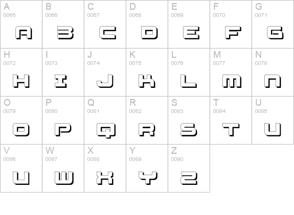 FatsansShadow uppercase A-Z preview