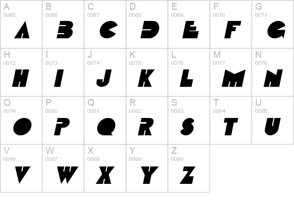 Fatso Italic uppercase A-Z preview