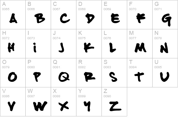 FATTIP uppercase A-Z preview