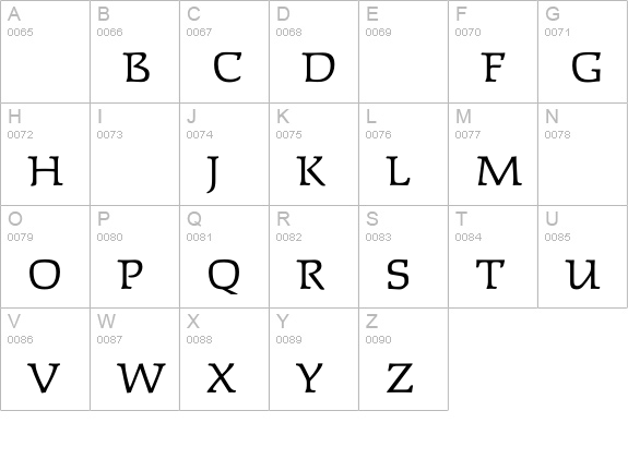 FaustLight uppercase A-Z preview