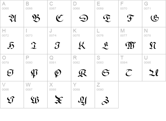 Faustus Normal uppercase A-Z preview