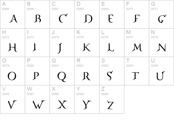 Faux-Regular uppercase A-Z preview
