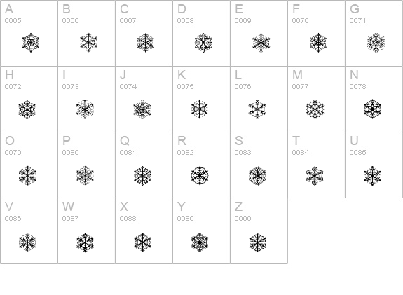 Faux Snow BRK uppercase A-Z preview