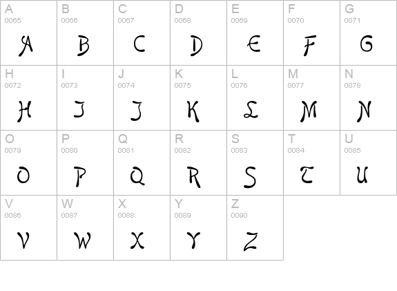 Favorit uppercase A-Z preview