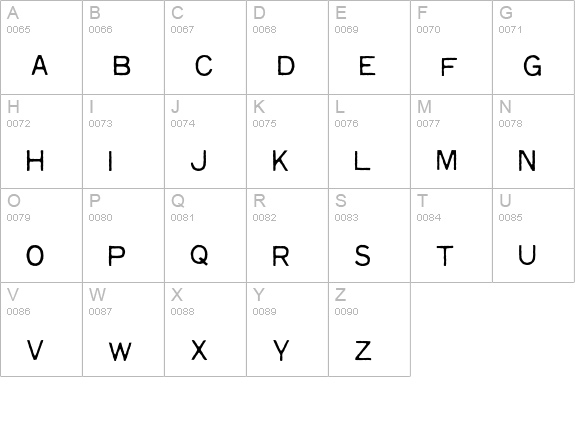 FaxfontFine uppercase A-Z preview