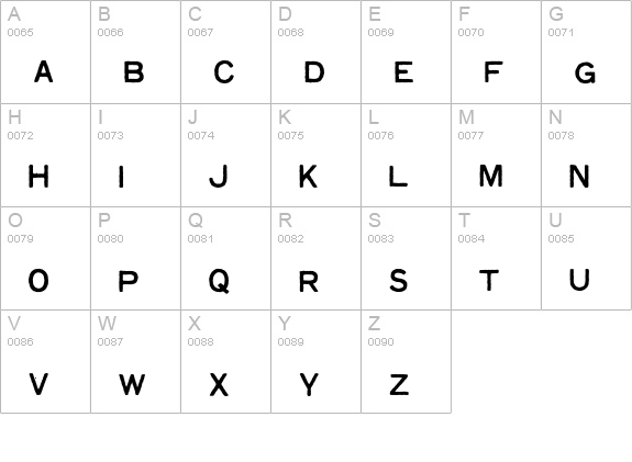FaxfontStandard uppercase A-Z preview