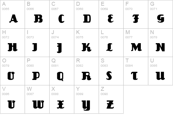 Fayette uppercase A-Z preview