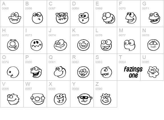 Fazings one uppercase A-Z preview