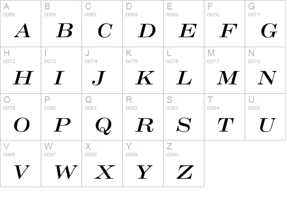 FC-CrawModern-Italic uppercase A-Z preview