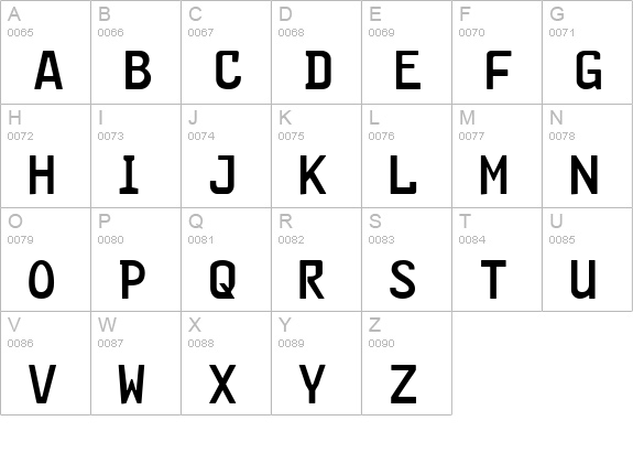 FE-Font uppercase A-Z preview