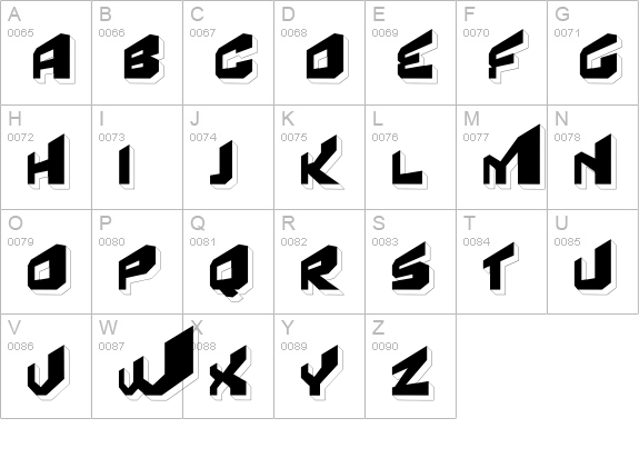 Fear Factor '3D' uppercase A-Z preview
