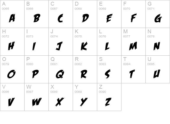 Feast of Flesh BB Italic uppercase A-Z preview