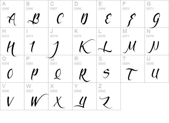 Feathergraphy Clean uppercase A-Z preview