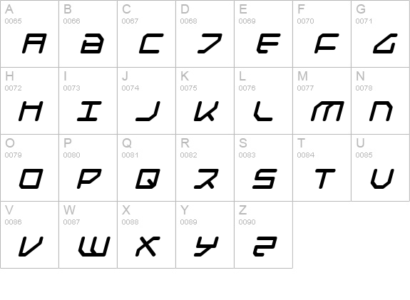 Federapolis Bold Italic uppercase A-Z preview