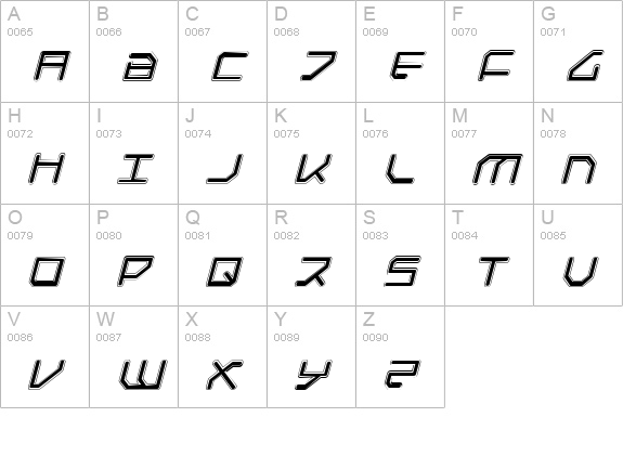 Federapolis College Italic uppercase A-Z preview