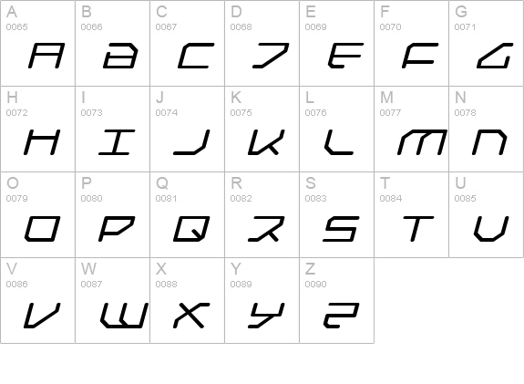 Federapolis Expanded Italic uppercase A-Z preview