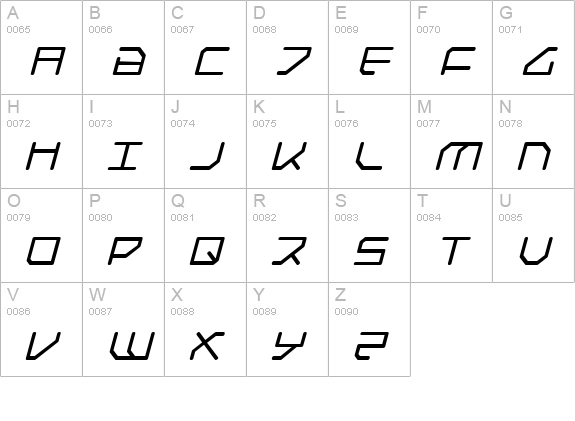 Federapolis Italic uppercase A-Z preview