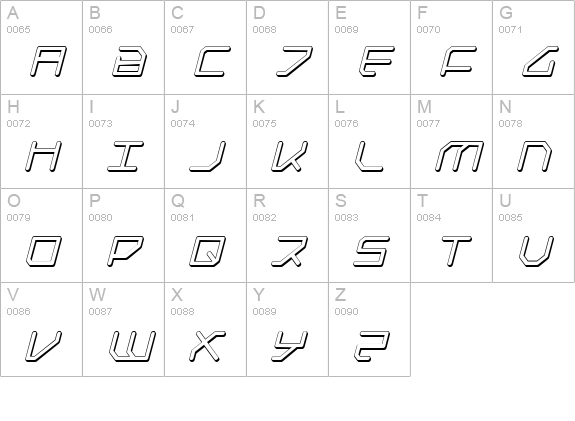 Federapolis Shadow Italic uppercase A-Z preview