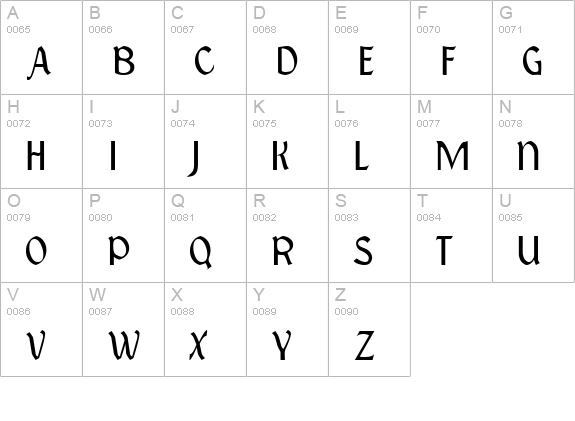 Federhozen Plain uppercase A-Z preview