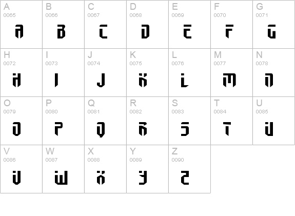 Fedyral Expanded uppercase A-Z preview