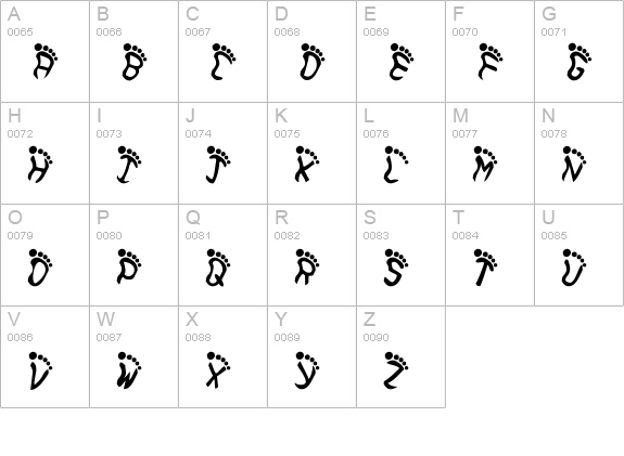 Feetish uppercase A-Z preview