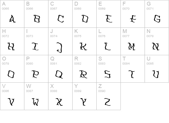 FeggoliteDancing Italic uppercase A-Z preview