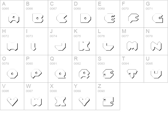 Feldercarb Shadow uppercase A-Z preview