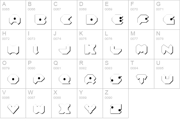 Feldercarb Shadow2 uppercase A-Z preview