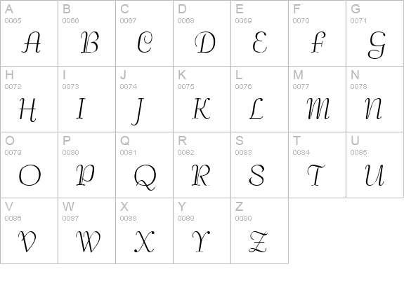 Felicitas uppercase A-Z preview