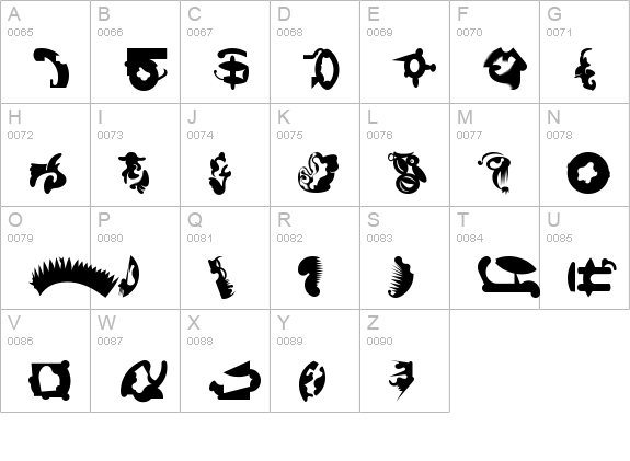 FellaParts Regular uppercase A-Z preview