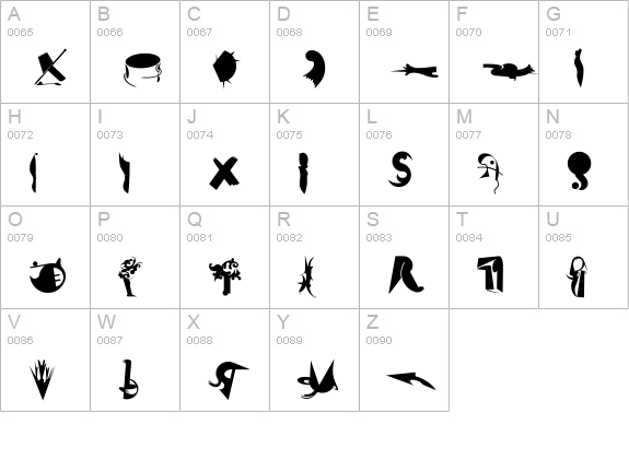 FellaPartsToo uppercase A-Z preview